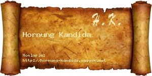 Hornung Kandida névjegykártya